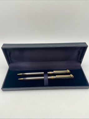 Vintage Tiffany & Co. T Clip Ballpoint Pen & Mechanical Pencil Set Engraved New